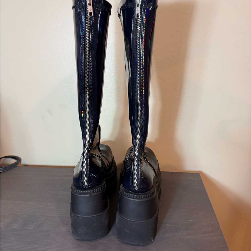 Demonia Holographic Platform Boots - image 3